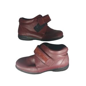 Cosyfeet Holly Burgundy Leather Extra Roomy Wide Fit Ankle Boots Womens 10